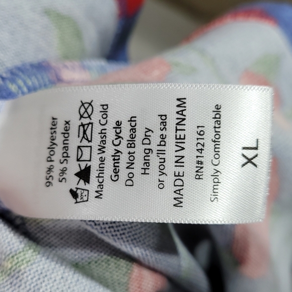 NWT LuLaRoe Caroline Cardigan Sweater rose print on blue size XL - Picture 6 of 7